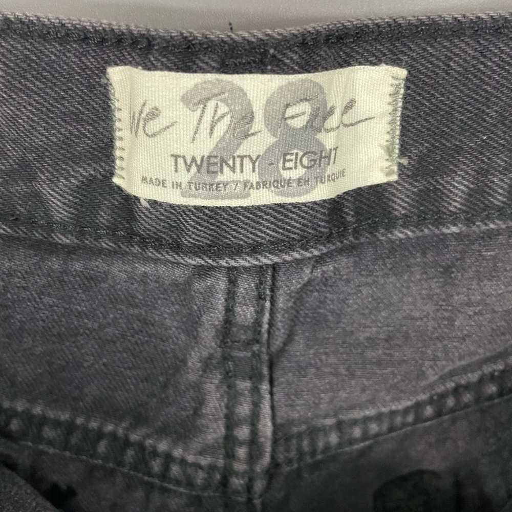 Free People The Lasso Jean Distressed Washed Black Straight Leg NWT - Picture 10 of 12